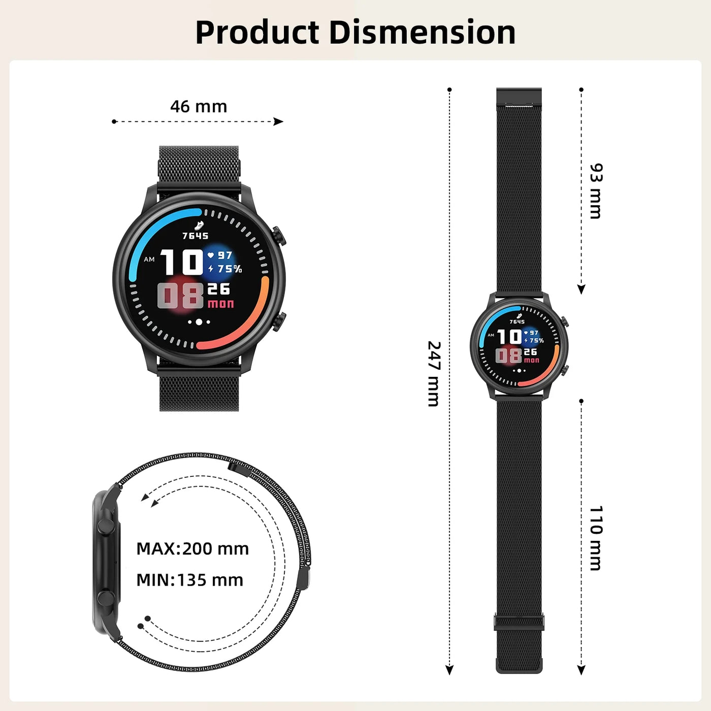 Men’s & Women’s Smartwatch – 1.39" Fitness Tracker, Calls & Notifications (Alloy Black) - GG store