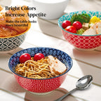 Colorful Ceramic Soup & Cereal Bowls Set of 6 – 23oz Porcelain Serving Bowls for Soup, Salad, Pasta & Oatmeal | Microwave & Dishwasher Safe Modern Dinnerware Set