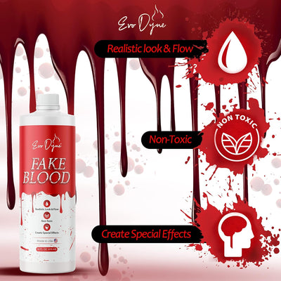 Realistic Fake Blood (16 FL OZ) - Perfect for Halloween Costumes & Parties, Made in the USA