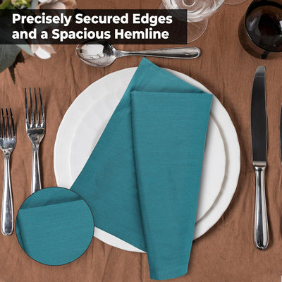 Premium Quality Oversized 20"x20" Turquoise Cloth Napkins - Set of 12, 100% Cotton, Perfect for Christmas & Everyday Dining