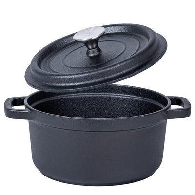 5.2 Quart Pre-Seasoned Cast Iron Dutch Oven with Lid - Versatile Skillet for Casseroles & Braising - Induction Compatible