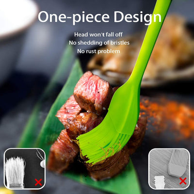 Premium Silicone Basting Brush - Perfect for Oils, Sauces & Marinades - Ideal for Grilling, Baking & Basting Pastries, Cakes, and Meats - Food Grade & Dishwasher Safe