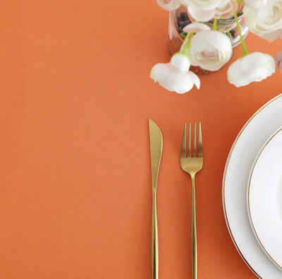 Heavy Duty Water-Resistant Orange Square Tablecloth - 60" x 60" Washable & Wrinkle-Free for Indoor/Outdoor Use