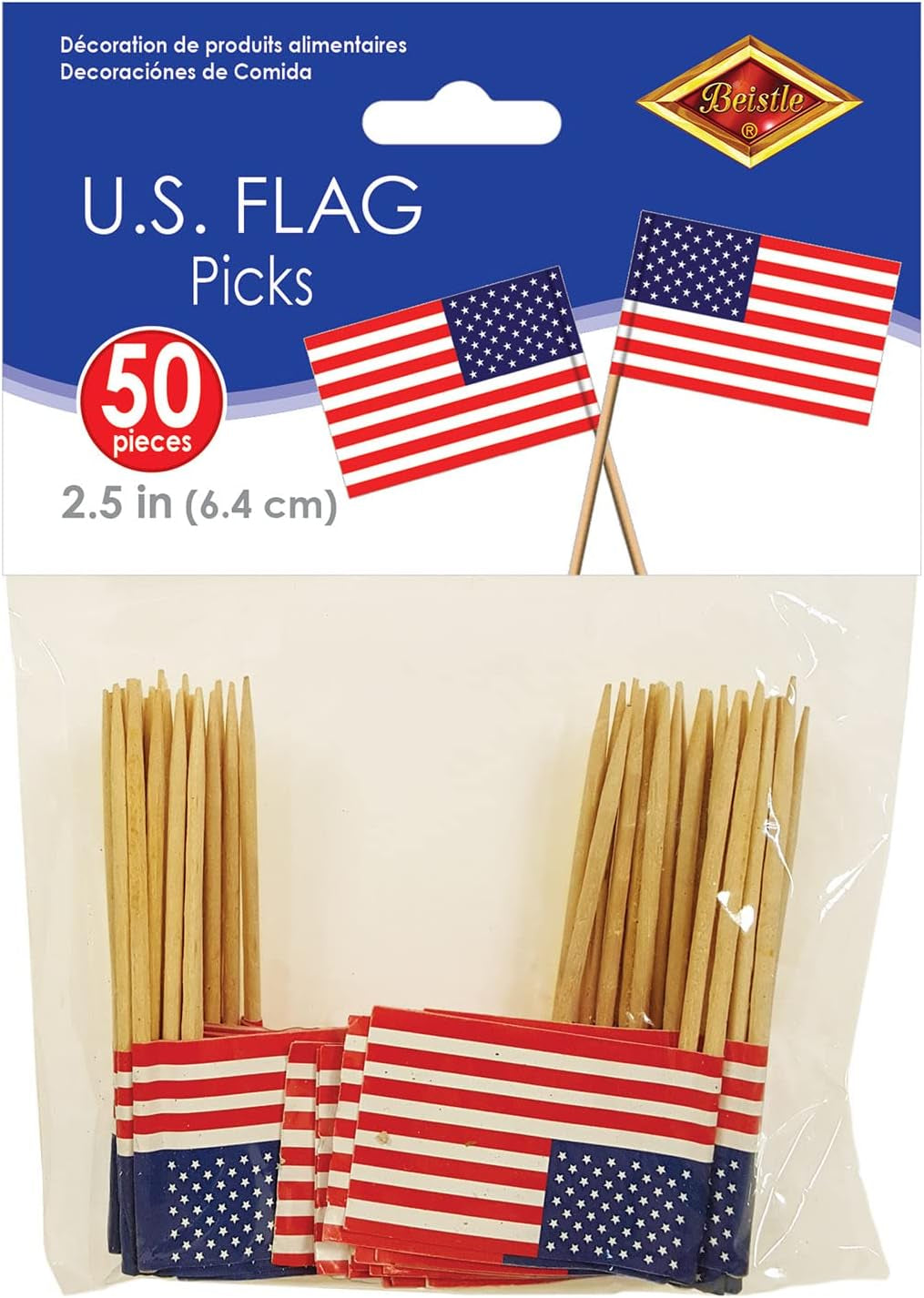 Packaged Mini U S Flag Picks