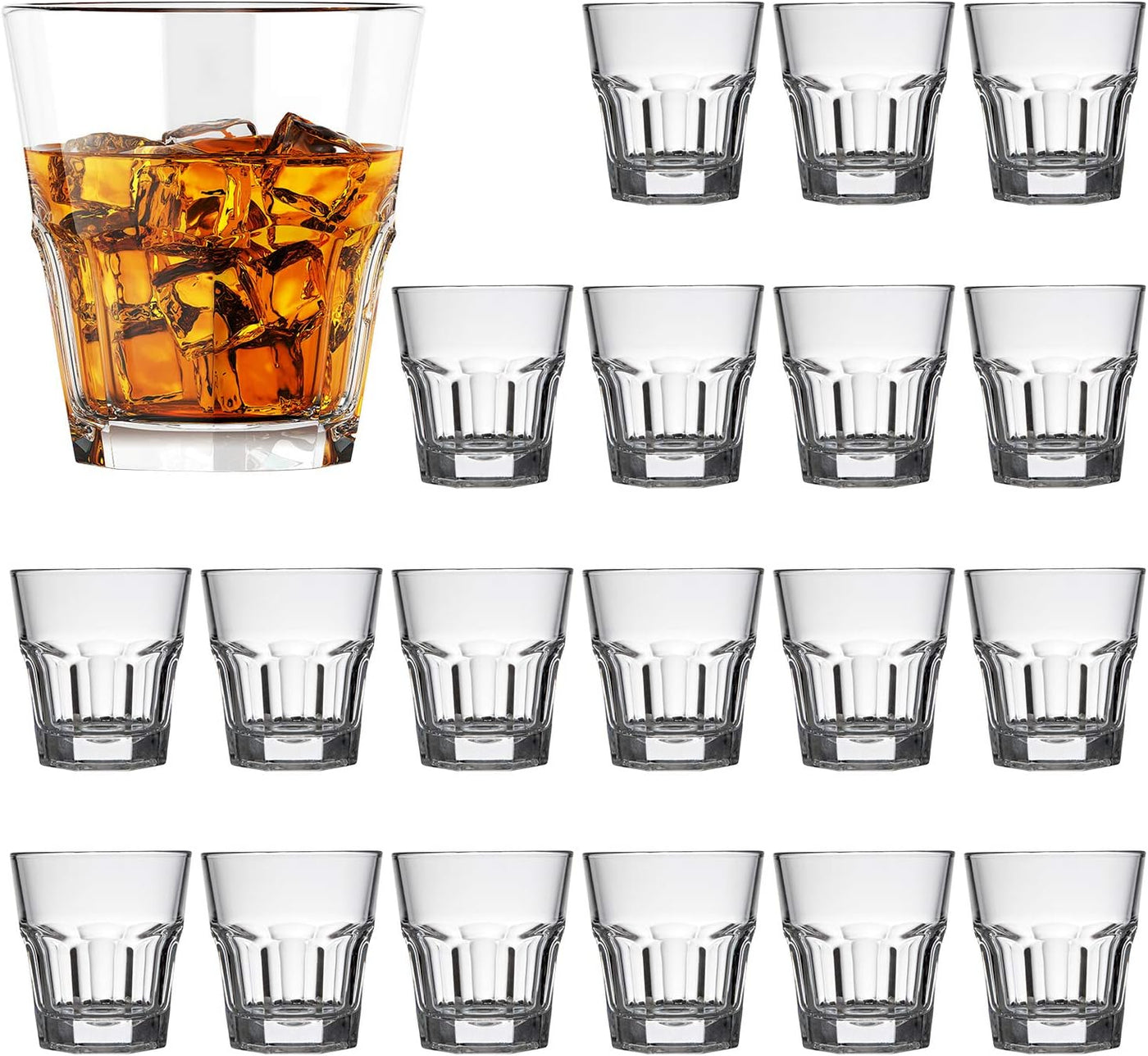 Premium Shot Glass Set - 20 Heavy Base 4.5Oz Liqueur & Cocktail Glasses for Whiskey, Tequila, and Vodka