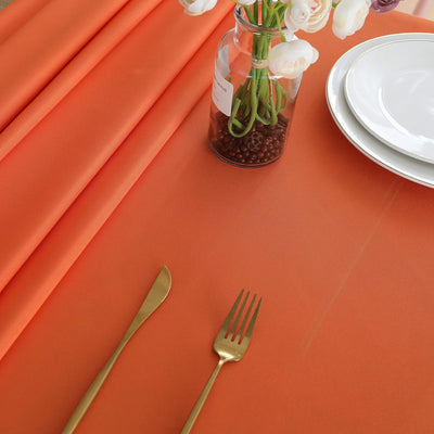 Heavy Duty Water-Resistant Orange Square Tablecloth - 60" x 60" Washable & Wrinkle-Free for Indoor/Outdoor Use