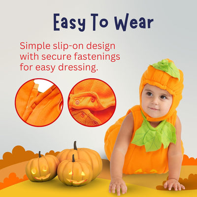 Charming Baby Pumpkin Costume – Perfect Jack-O-Lantern Outfit for Toddlers This Halloween!
