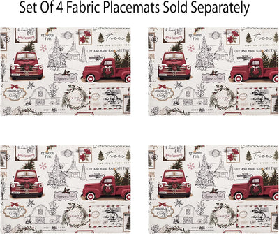 Nostalgic Christmas Pine Hill Tree Farm Tablecloth - 52"x70" No Iron, Stain Resistant Fabric Cover for Holiday Parties and Buffets