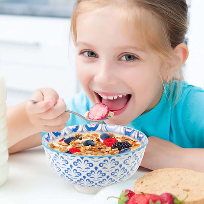 Versatile 8 Pack Small Ceramic Bowls - Perfect for Soup, Salad, Pasta, Desserts & More! 4.75 Inch Diameter, 10 oz Capacity