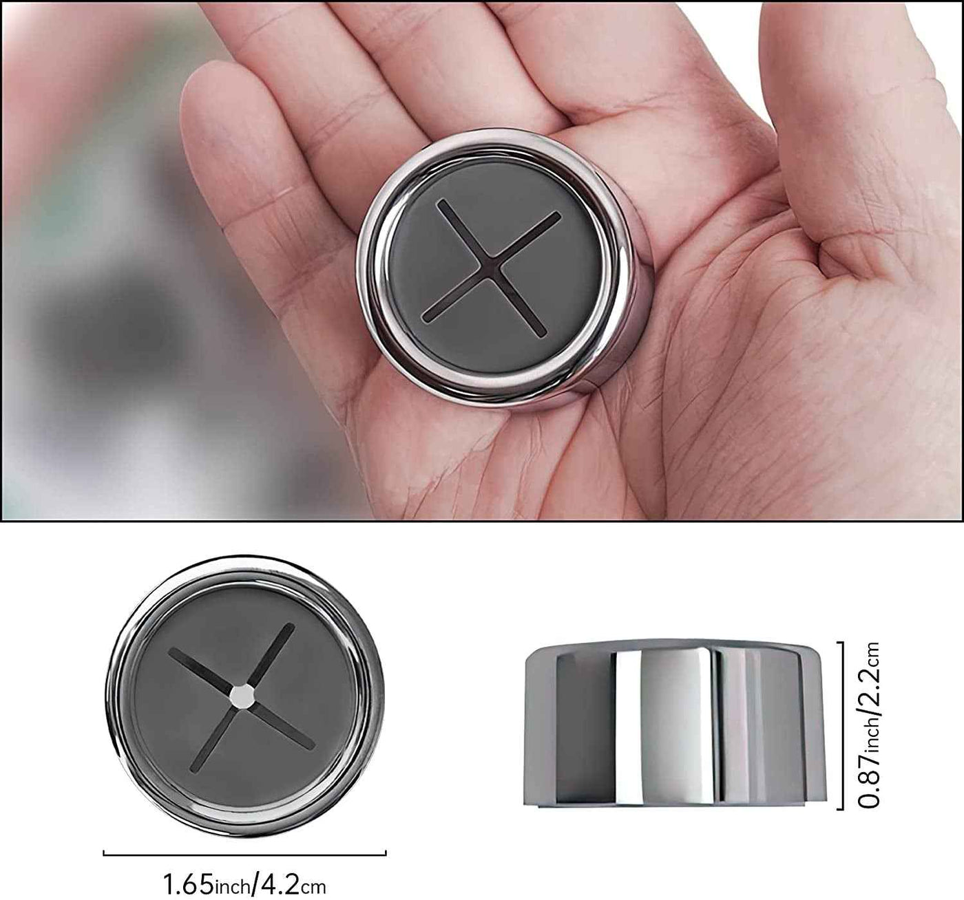 3 Pieces Adhesive Towel Hooks - Premium Chrome Finish Round Wall Mount Hand Towel Hook for Bathroom, Shower, or Outdoor Use - GG store