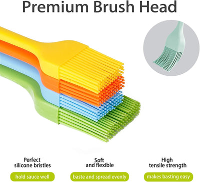 Premium Silicone Basting Brush - Perfect for Oils, Sauces & Marinades - Ideal for Grilling, Baking & Basting Pastries, Cakes, and Meats - Food Grade & Dishwasher Safe