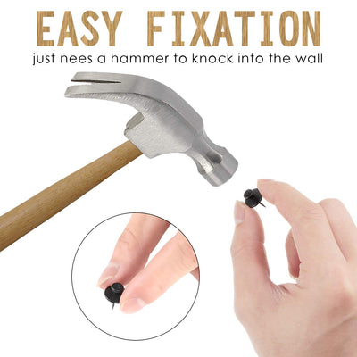 Push Pins Picture Hangers Double Headed Thumb Tacks Wall Hooks for Wall Hangings Picture Hangers Nails Small Photo Hanging Hook Pins for Home Office Photo Decor(Black,50 Pieces) - GG store