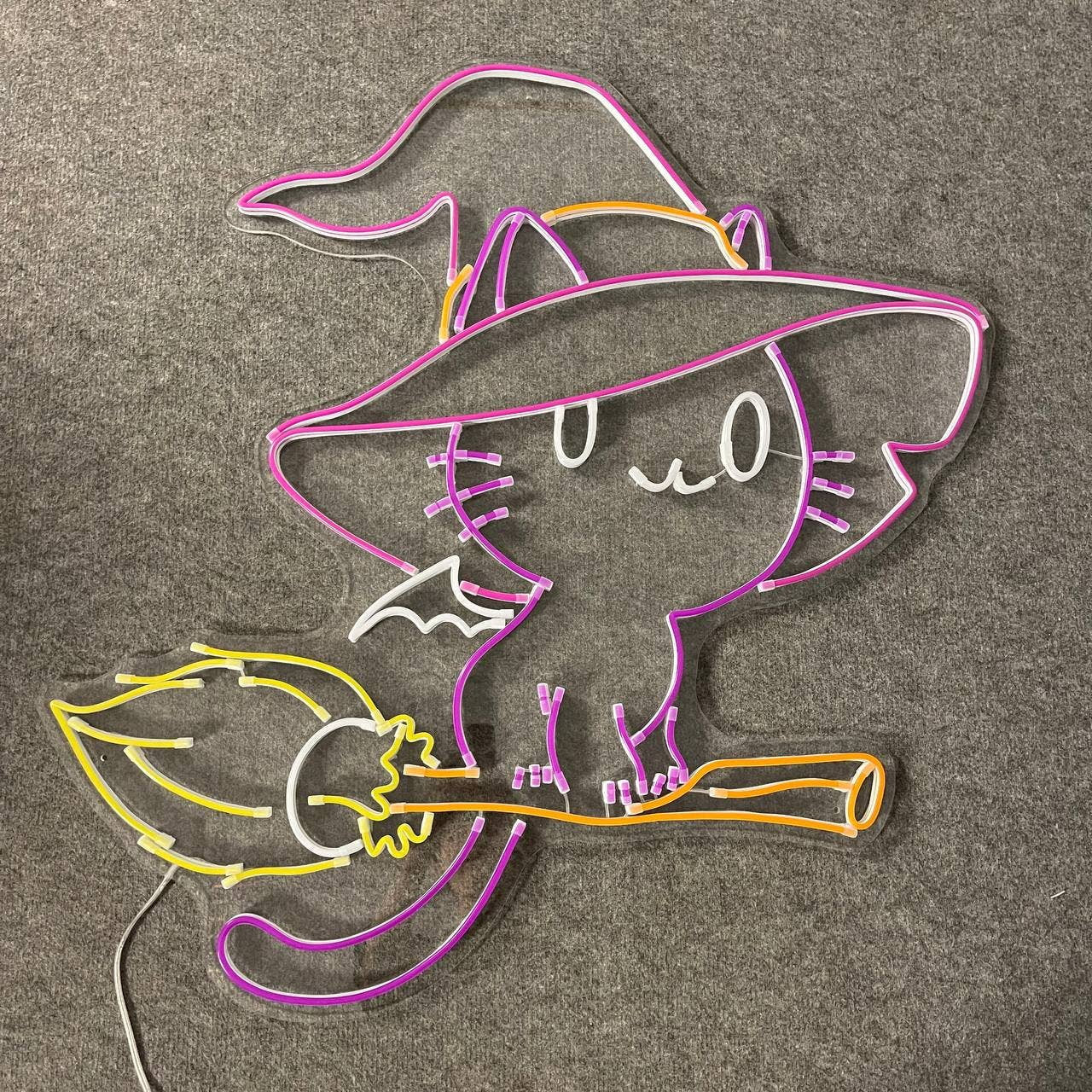 Spooktacular Halloween Cat Neon Sign - Glow Up Your Haunted Decor!