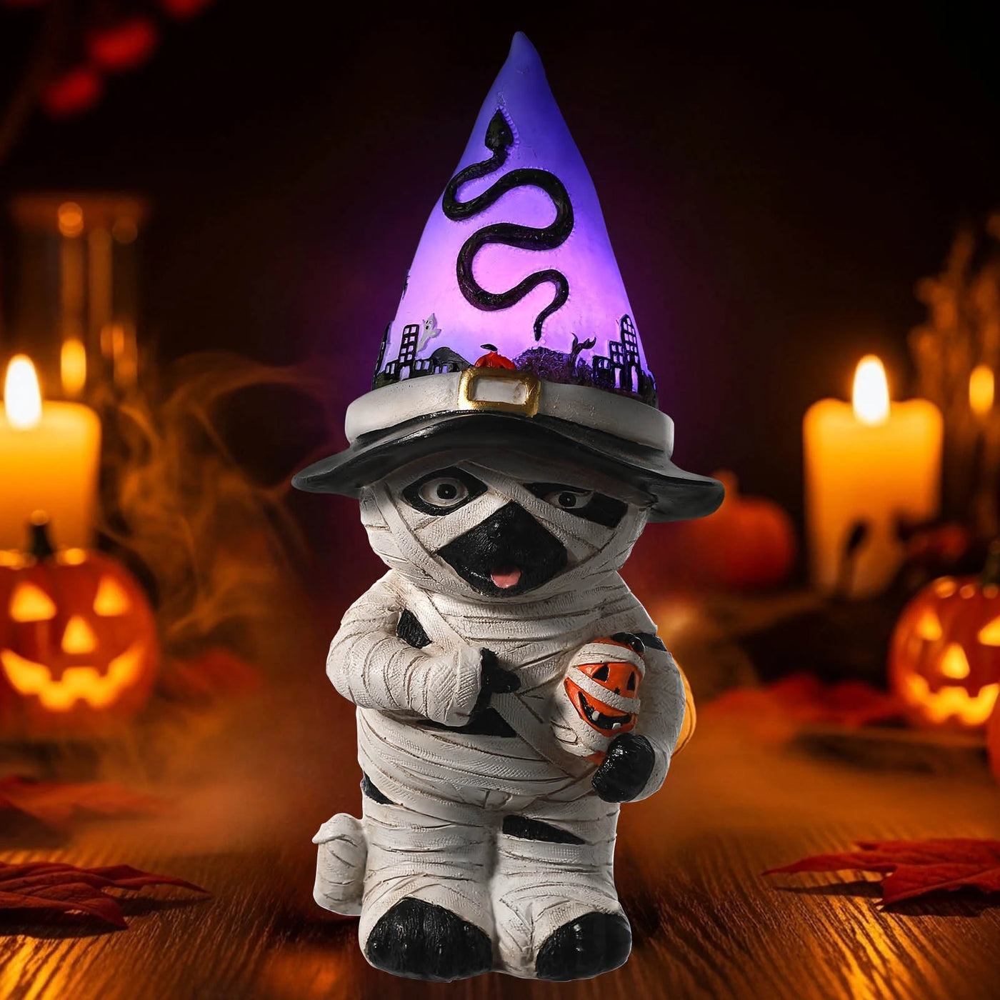Light-Up Mummy Dog Figurine - Spooktacular Halloween Table Decor & Indoor Decorations! Perfect Halloween Gifts!