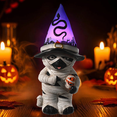Light-Up Mummy Dog Figurine - Spooktacular Halloween Table Decor & Indoor Decorations! Perfect Halloween Gifts!