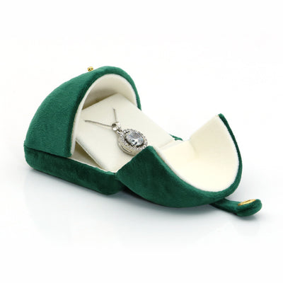 Dark Green Super Soft Flannel Creative Double Ring Box