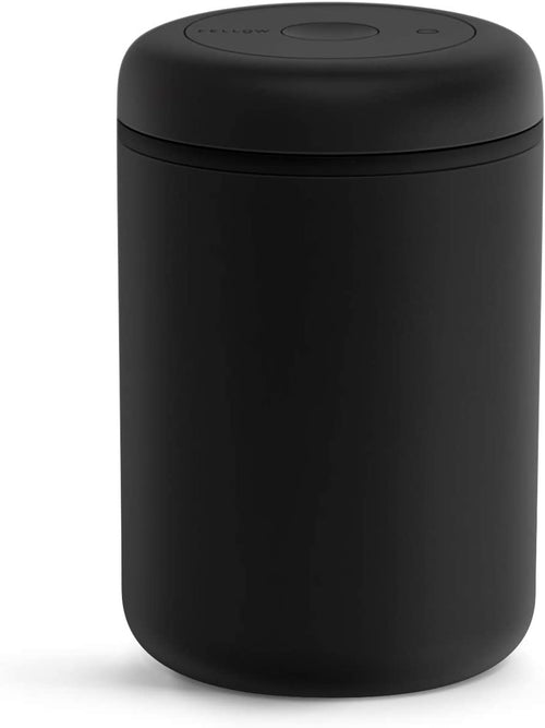 Vacuum Sealed Coffee & Food Storage Canister – Airtight Freshness Container with Valve Matte Black 1.2 Liters