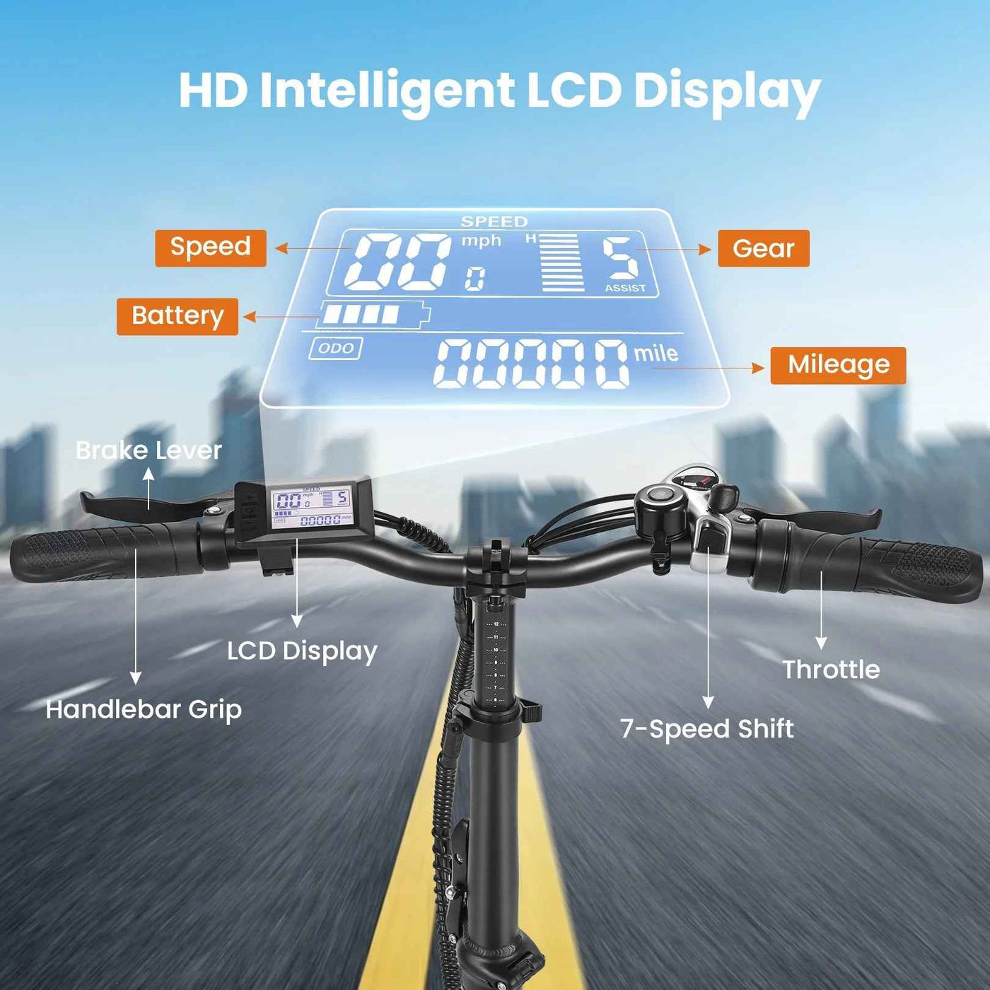 Electric Bike 16" X 3.0 Fat Tire 48V 350W Folding Cruiser Step-Through Commuter - 16 Inch Fat Tire Electric Bike 19.8MPH UL2849 Certified - GG store