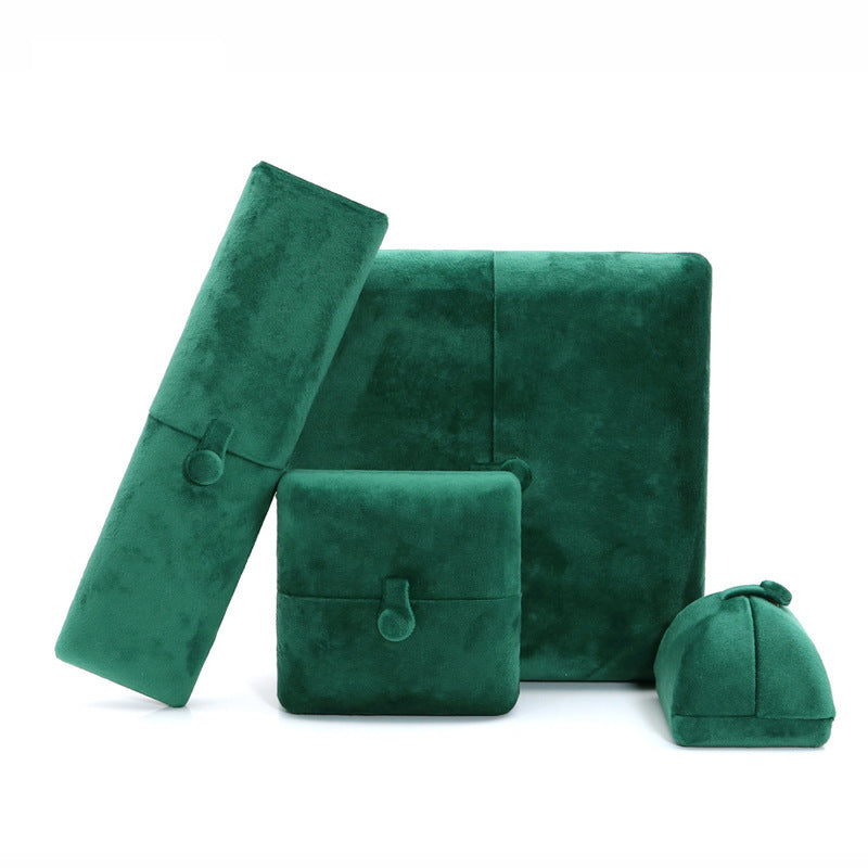 Dark Green Super Soft Flannel Creative Double Ring Box