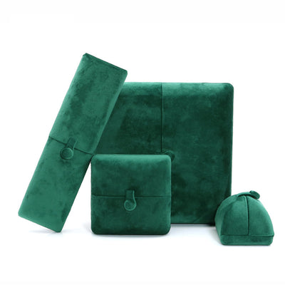 Dark Green Super Soft Flannel Creative Double Ring Box