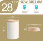 Airtight Ceramic Kitchen Storage Canister with Wooden Lid – Food Safe Coffee, Sugar & Tea Jar for Countertop Storage