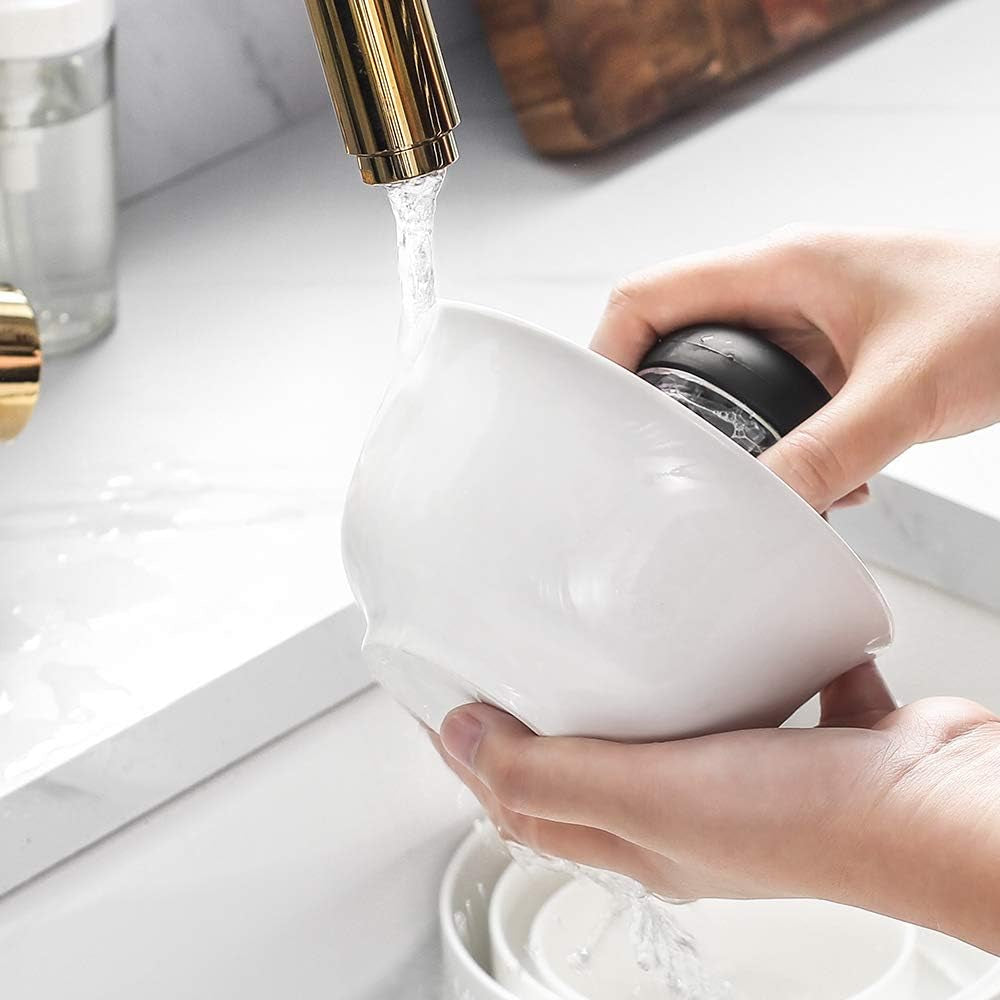 Set of 6 White 20Oz Ceramic Bowls - Perfect for Soup, Cereal, and Salad - Microwave & Dishwasher Safe