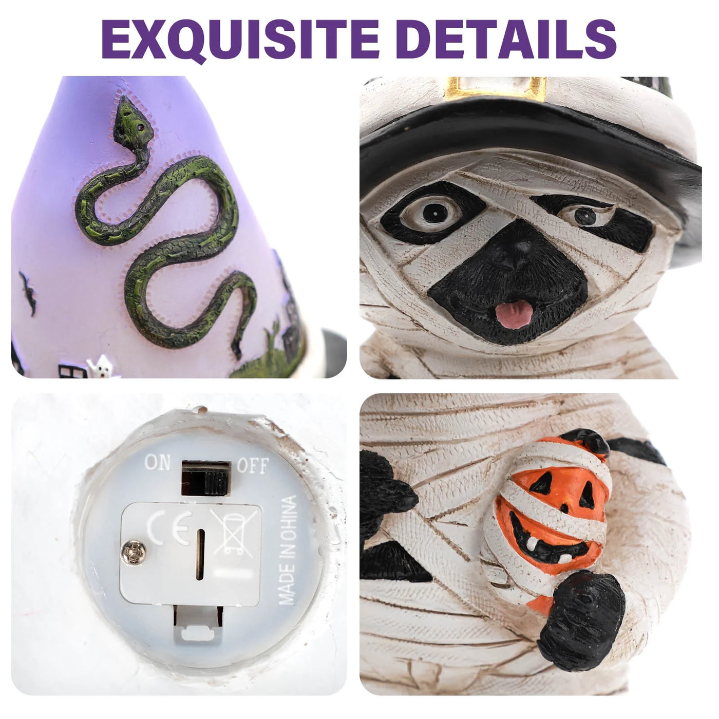 Light-Up Mummy Dog Figurine - Spooktacular Halloween Table Decor & Indoor Decorations! Perfect Halloween Gifts!