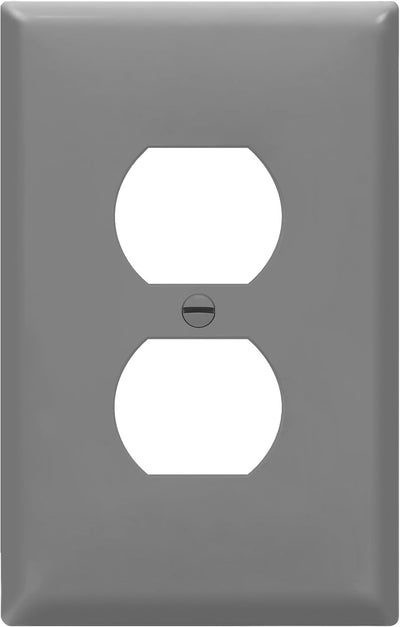 Duplex Receptacle Outlet Wall Plate, Electrical Outlet Cover, Gloss Finish, Mid-Size 1-Gang 4.88" X 3.11", Unbreakable Polycarbonate Thermoplastic, UL Listed, 8821M-GY, Gray - GG store