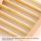 Natural Bamboo Soap Dish – Eco Friendly Bathroom Soap Holder & Drain Tray