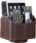 360° Rotating Remote Control Organizer – Desk & Coffee Table Storage Holder 3 Brown