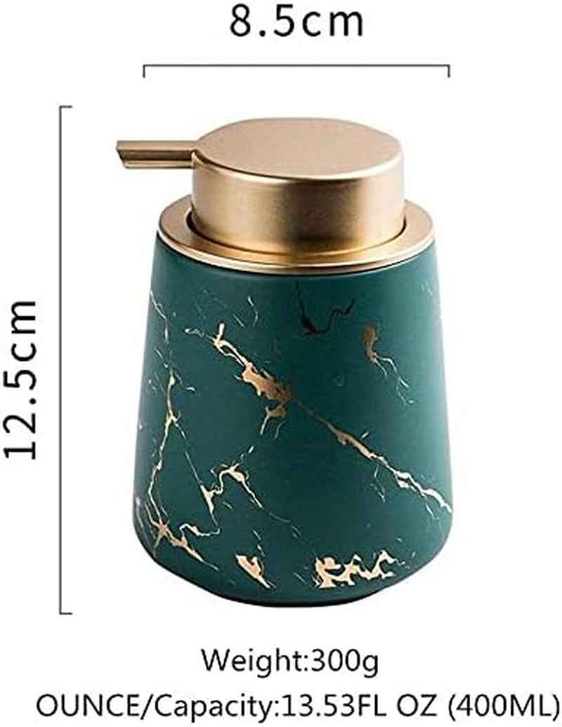 13 OZ Soap Dispensers, Refillable Countertop Lotion Soap Dispensers Pump Bottle for Bathroom, Kitchen Sink-- Holds Hand Soap, Dish Soap (Marble Black) - GG store