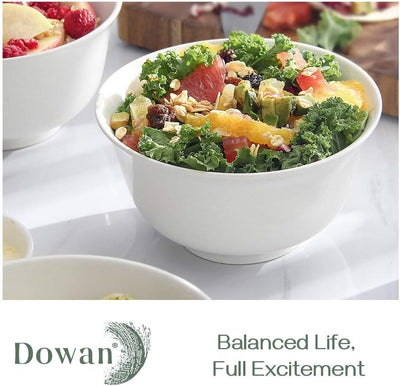 Set of 6 White 20Oz Ceramic Bowls - Perfect for Soup, Cereal, and Salad - Microwave & Dishwasher Safe