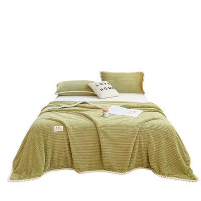 Solid Color Jacquard Milk Velvet Blanket Office Nap