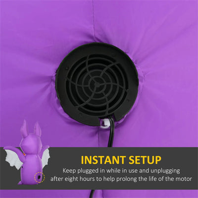 Decorations,6Ft Inflatable Halloween Bat, Blow up Outdoor LED Yard Display, Waterproof,Purple