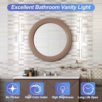 LED Vanity Lights 24 Inch - Modern 14W IP44 Bathroom Lighting Fixture, Cool White 6000K Wall Sconce for Washroom Mirrors - GG store