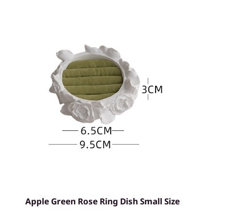 White Gypsum Rose Ring Storage Tray