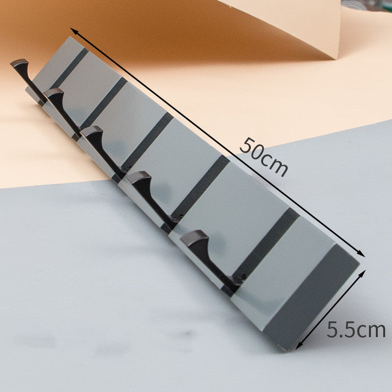 Cavira No Drill Bamboo Wall Hook Rail with 4 and 5 hooks in grey and pink, waterproof, suitable for kitchen, bathroom, or entryway.