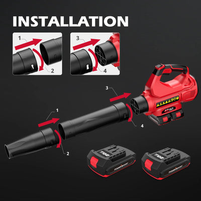 Powerful 40V Cordless Leaf Blower - 450 CFM, 130 MPH, Includes 2 x 2.0Ah Batteries & Chargers!