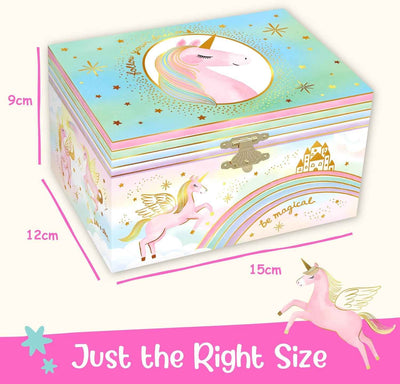 Musical Girls Jewellery Box, Unicorn Gifts for Girls, Unicorn Toys for 4-6, 15.2 X 11.8 X 8.9 Cm - GG store