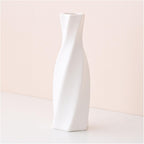 Modern White Geometric Ceramic Vase – Minimalist Table & Living Room Decor Default Title
