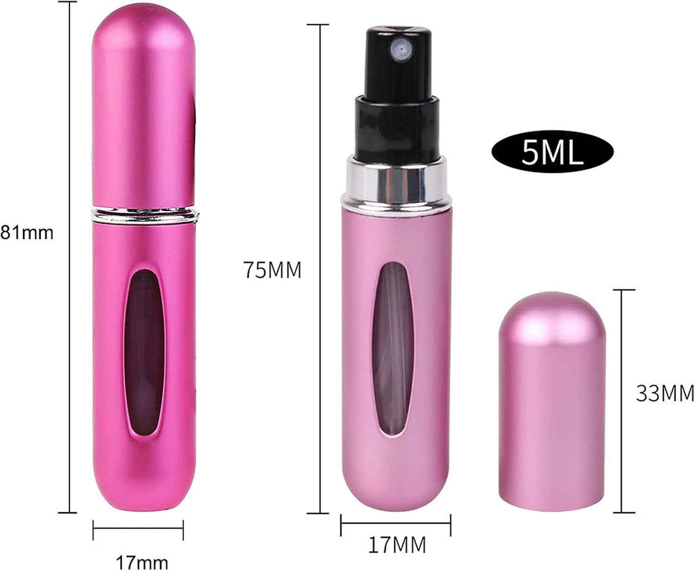 Portable 5Ml Atomizer Bottle, Mini Refillable Perfume Spray, Scent Pump Case, Perfume Atomizer Refillable Travel Pack of 4Pcs - GG store