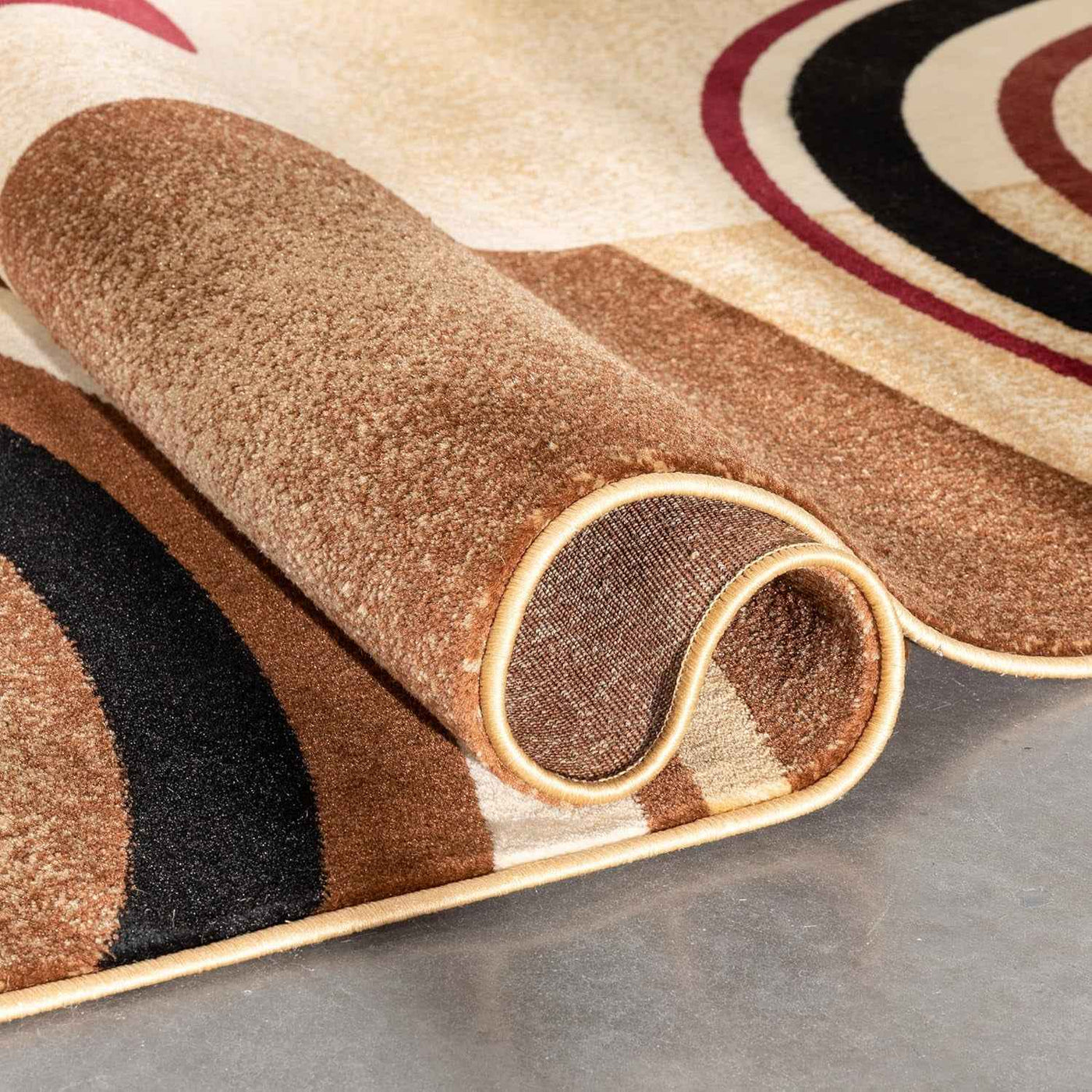 Barclay Arcs & Shapes Ivory Geometric Area Rug 5'3" x 7'3" for Modern Living Room Design - GG store