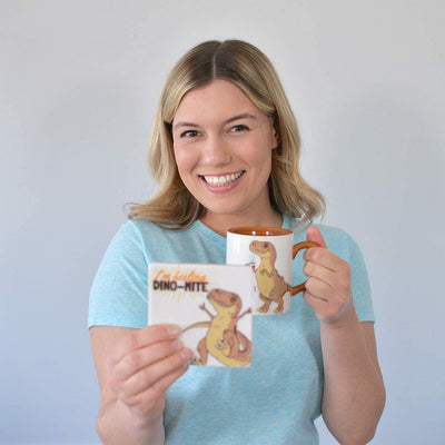 Unique Hand-Painted 3D Dinosaur Mug & Coaster Gift Set - Perfect for Dino Lovers!