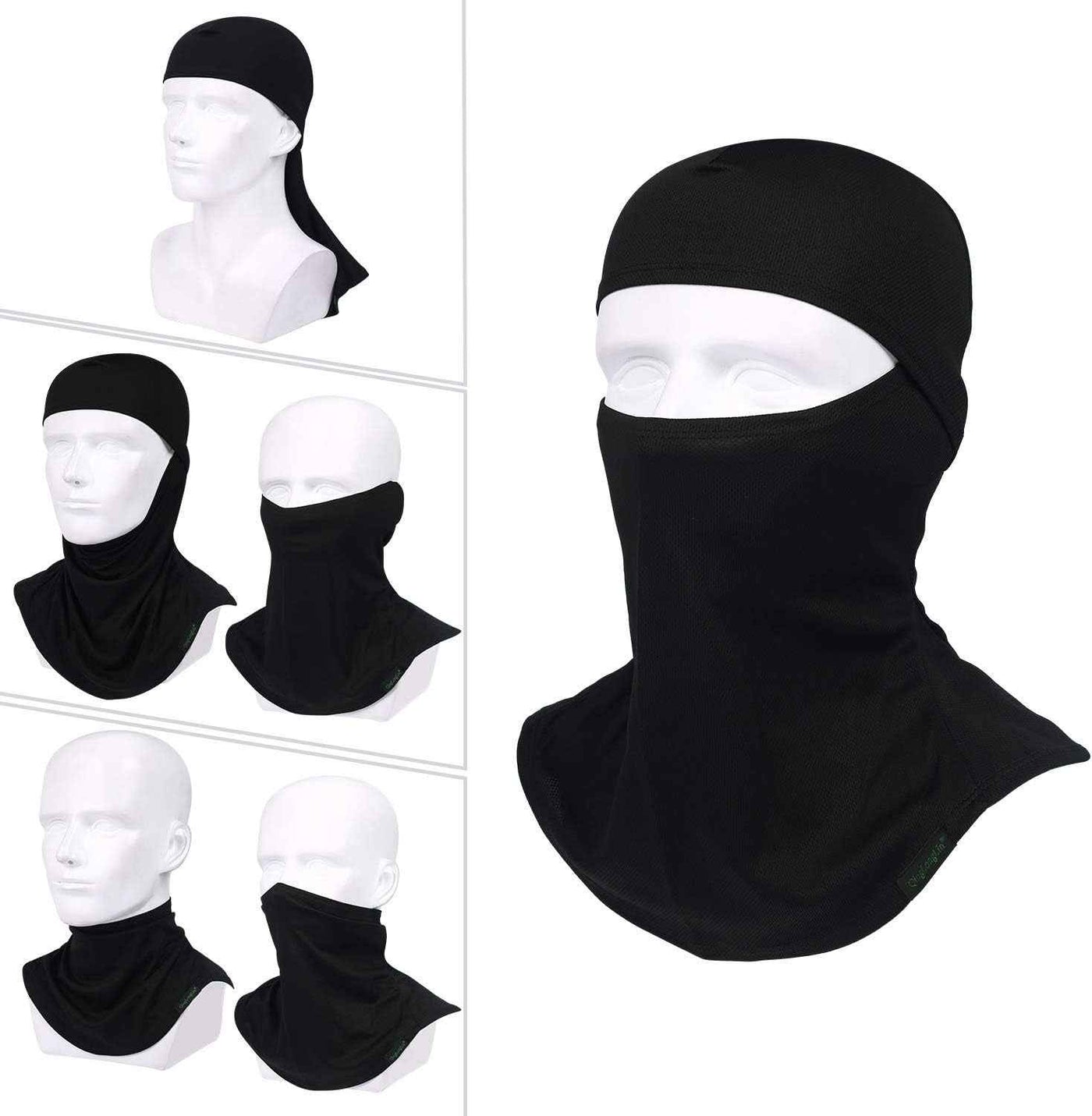 Balaclava Ski Mask 3 Pieces Full Face Cover for Men and Women Sun Protection Breathable Shiesty Mask for Skiing A-Black - GG store