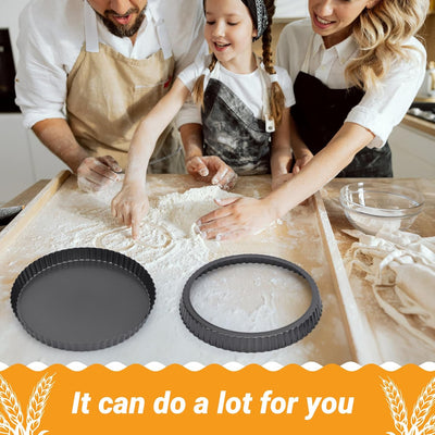 10-Inch Non-Stick Tart Pan with Removable Bottom - Fluted Edge Quiche and Pie Shell Pan for Effortless Baking