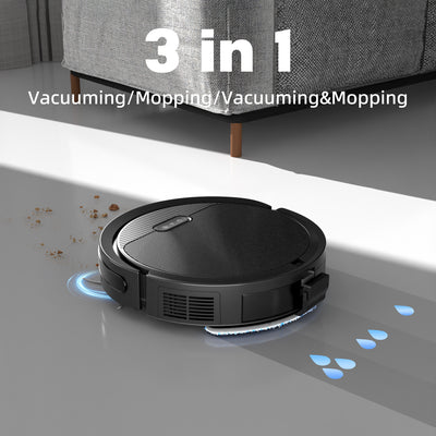 Robot Vacuum And Mop, 3 In 1 Combo Cleaner For Home With Pet Hair And Hard Floor, 5000Pa Suction, 120 Mins Run Time,Self-Charging,Super Thin Body