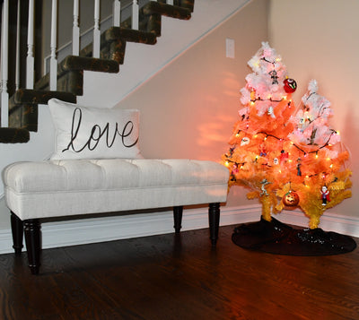 Festive 4-Foot White, Orange, and Yellow Candy Corn Tree for Halloween and Christmas Decor