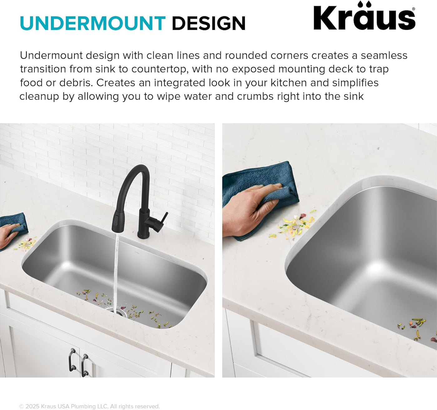 Durable 31.5" Undermount Stainless Steel Kitchen Sink - 18 Gauge Single Bowl KBU14