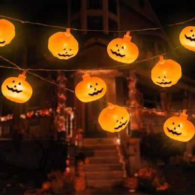 Spooktacular 9.8 Feet LED Pumpkin String Lights - Perfect Halloween Decorations for Indoor & Outdoor Parties!