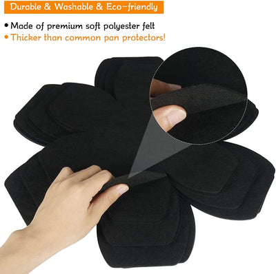 Ultimate Pan Protectors Set – 12 Felt Pot Separators in 3 Sizes for Stacking & Safeguarding Your Cookware